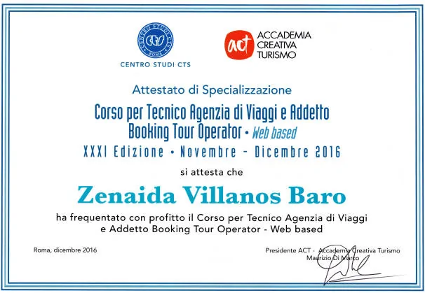 tour operator
                certificate